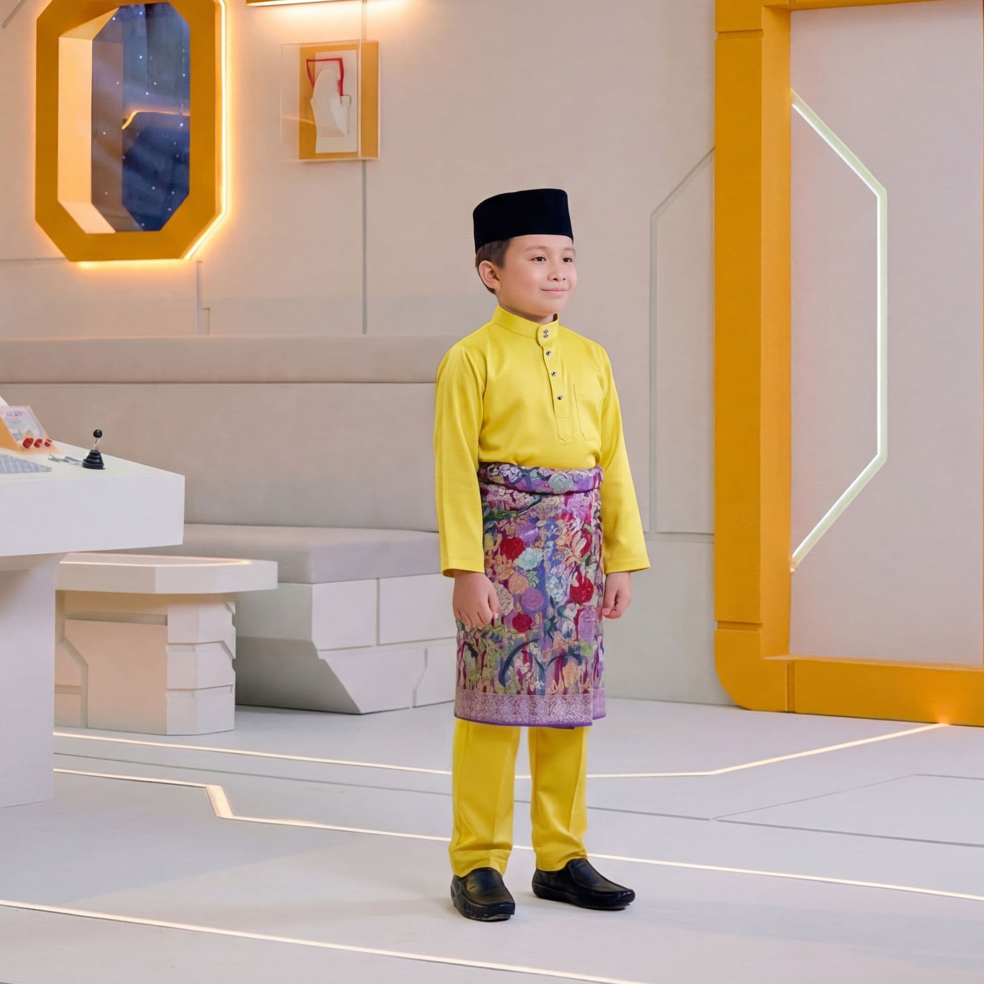 Baju Melayu Kids (Tema Kuning & Oren)